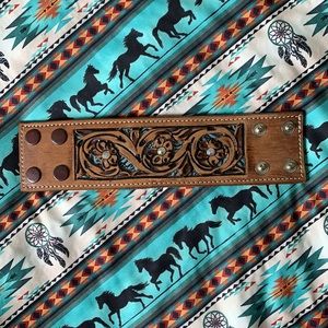 Tooled leather cuff